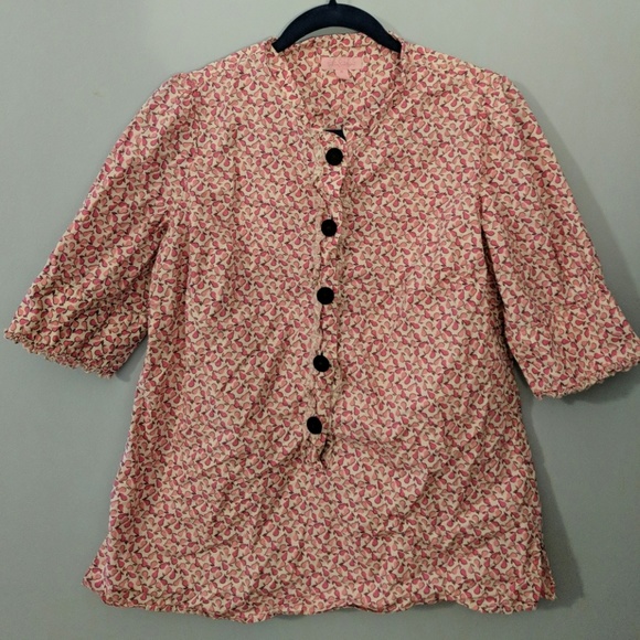 Lilly Pulitzer Tops - Lily Pulitzer - Pink Pear Ruffled Blouse - 10